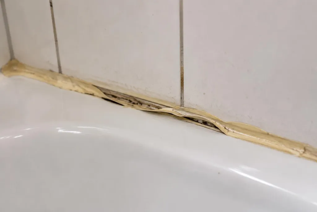 Kitbedrijf Bodegraven – loslatende kit naast het bad